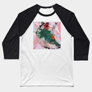 Charm Pink Abstract Low Polygon Background Baseball T-Shirt